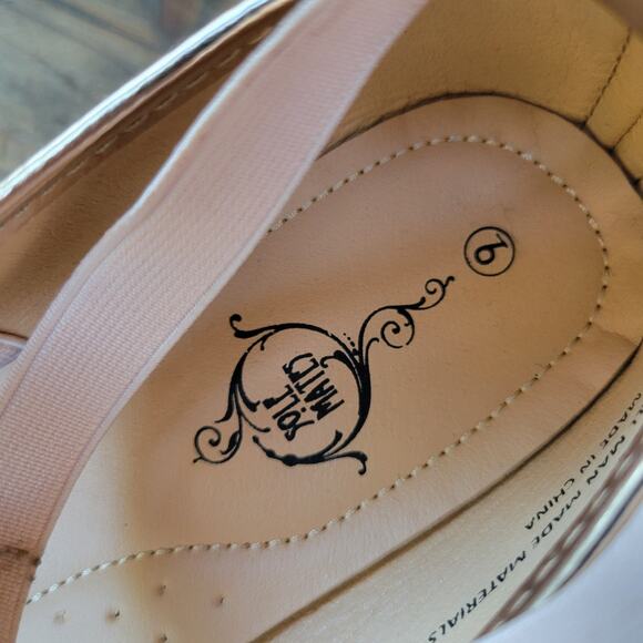 SOLE MATES Gold Metallic Ballerina Flats Size 9 - Picture 15 of 16